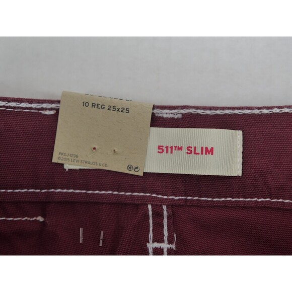 LEVI’S 511 SLIM STRAIGHT BURGUNDY PANTS BOYS SIZE 10 Reg 25x25 - Picture 9 of 9